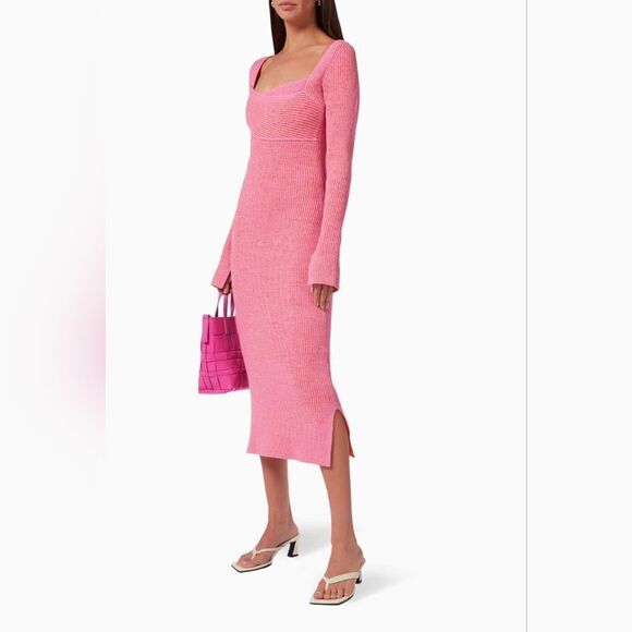 3.1 Phillip Lim Women's Long Sleeve Double Face Rib Cross Body Dress - Bubblegum - Picture 8 of 15